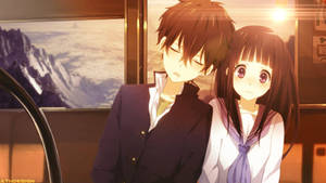 Cute Anime Couple On Train Good Pfp Wallpaper