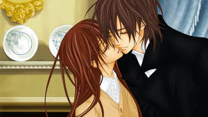 Cute Anime Couple With Brown Hair Wallpaper