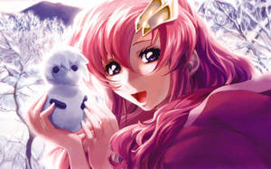 Cute Anime Girl And Figurine Wallpaper