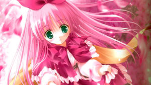 Cute Anime Girl Long Pink Hair Wallpaper