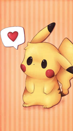 Cute Baby Pikachu Orange Art Wallpaper