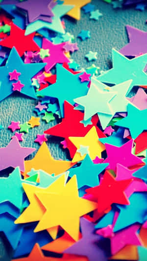 Cute Background Colorful Stars Wallpaper