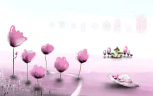 Cute Background Pink Flowers Wallpaper