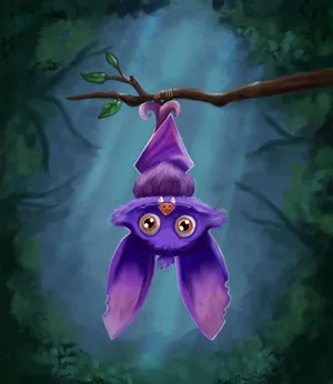 Cute Bat Digital Art Wallpaper