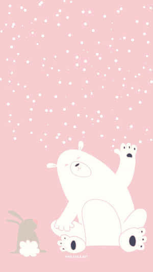 Cute Bear And Rabbit Winter Phone Wallpaper