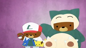 Cute Bear In Snorlax Suit Wallpaper