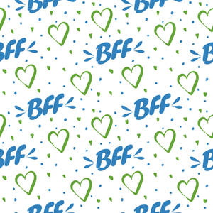 Cute Best Friend Bff Pattern Wallpaper