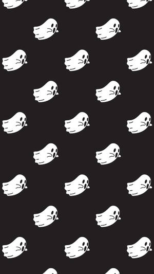 Cute Black And White Aesthetic Halloween Ghost Collage Wallpaper