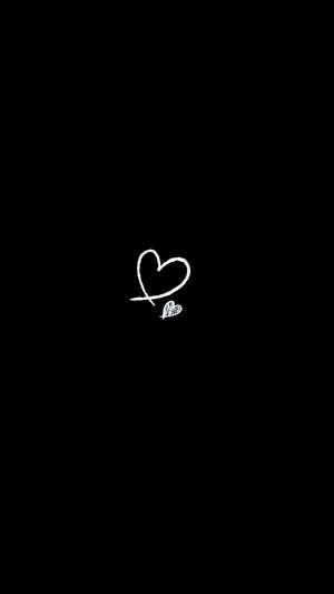 Cute Black And White Aesthetic Heart Doodle Wallpaper