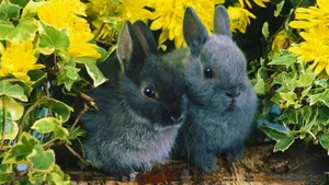 Cute Black Bunnies Wallpaper
