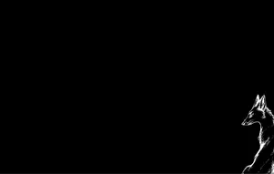 Cute Black Cartoon Fox Sitting On A Berry Wallpaper