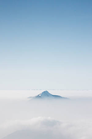 Cute Blue Aesthetic Snowy Mountain Peak Sky Wallpaper