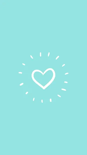 Cute Blue Phone Cartoon Heart Wallpaper