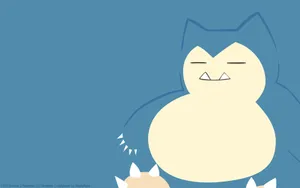 Cute Blue Vector Art Snorlax Wallpaper