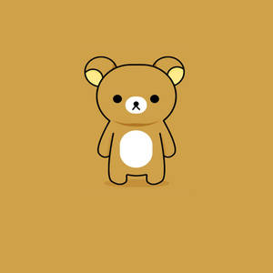 Cute Brown Korean Bear Illustration Wallpaper
