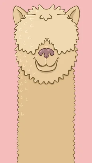 Cute Brown Llama Wallpaper