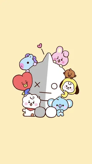 Cute Bt21 Van Cuddle Wallpaper