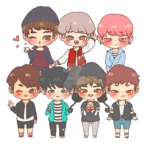 Cute Bts Drawing Chibi Blue Wallpaper