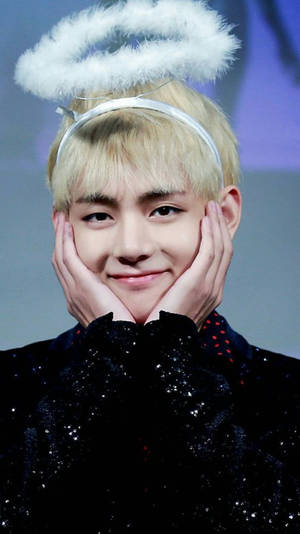 Cute Bts V In Halo Wallpaper