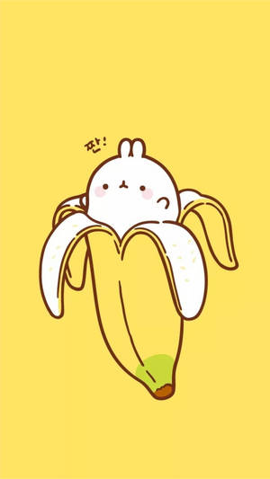 Cute Bunny Inside A Banana Wallpaper