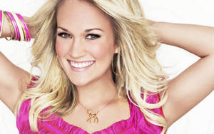 Cute Carrie Underwood In Pink Wallpaper