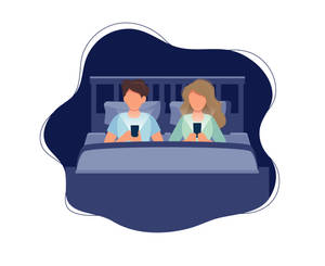 Cute Cartoon Couple In Bed Wallpaper