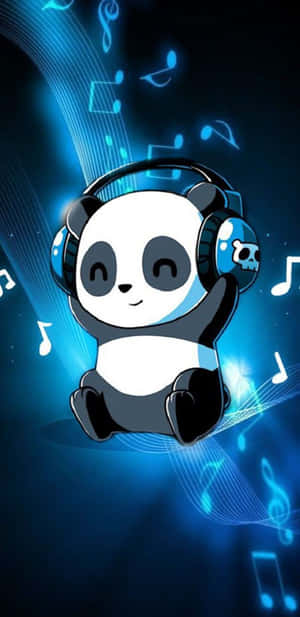 Cute Cartoon Panda Music Wallpaper