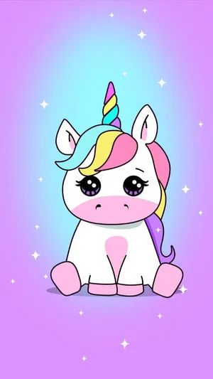 Cute Cartoon Unicorn Phone Wallpaper Wallpaper
