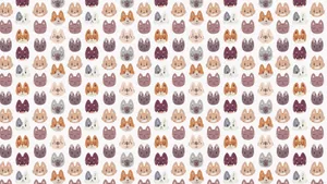 Cute Cat Pattern Laptop Wallpaper