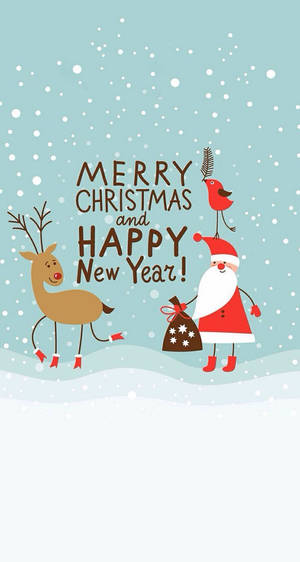 Cute Christmas And Happy New Year Wallpaper
