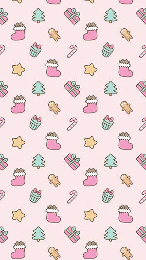 Cute Christmas Decoration Pattern Wallpaper