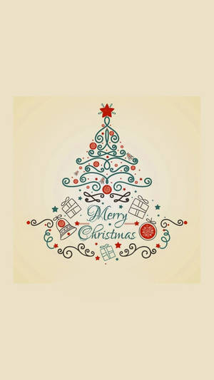 Cute Christmas Iphone Tree Shape Wallpaper