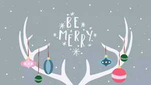 Cute Christmas Laptop And Ornaments Wallpaper