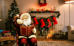 Cute Christmas Laptop Santa Claus Wallpaper