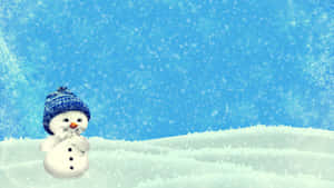 Cute Christmas Laptop Snowman Wallpaper