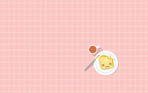 Cute Coffee And Bread Food Desktop Wallpaper