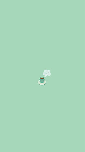 Cute Coffee Basic Pastel Green Wallpaper