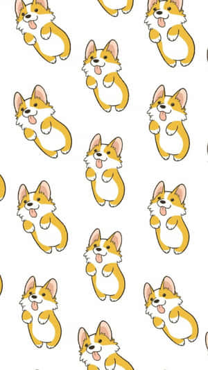 Cute Corgi Art Design Wallpaper