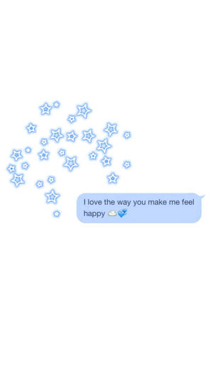 Cute Couple Matching Blue Text Message Wallpaper
