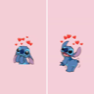 Cute Couple Matching Stitch Heart Crown Wallpaper