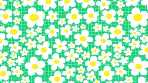 Cute Daisy Aesthetic Computer Green Wallpaper