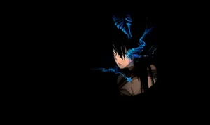Cute Dark Anime Girl With Blue Flame Wallpaper