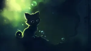 Cute Dark Cat Wallpaper