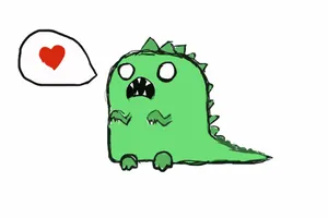 Cute Dinosaur Heart Speech Bubble Wallpaper