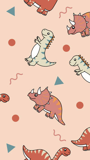 Cute Dinosaur Iphone Pattern Art Wallpaper