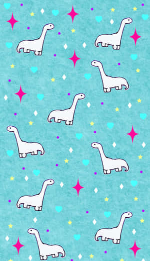 Cute Dinosaur Pattern Wallpaper Wallpaper