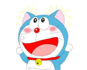 Cute Doraemon Blushing Wallpaper
