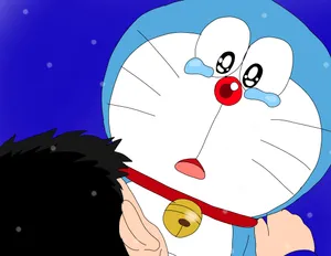 Download free Cute Doraemon Blushing Wallpaper 