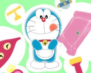 Cute Doraemon Gadgets Wallpaper