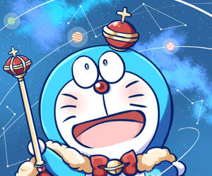 Cute Doraemon Royal Space Wallpaper